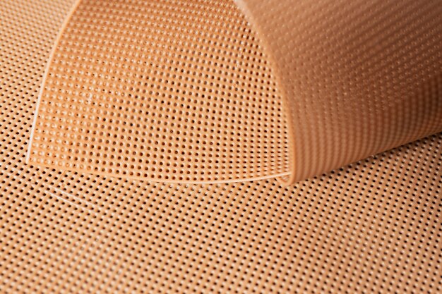 Close up on perforated fabric