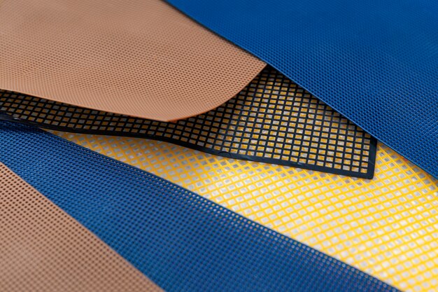 Close up on perforated fabric