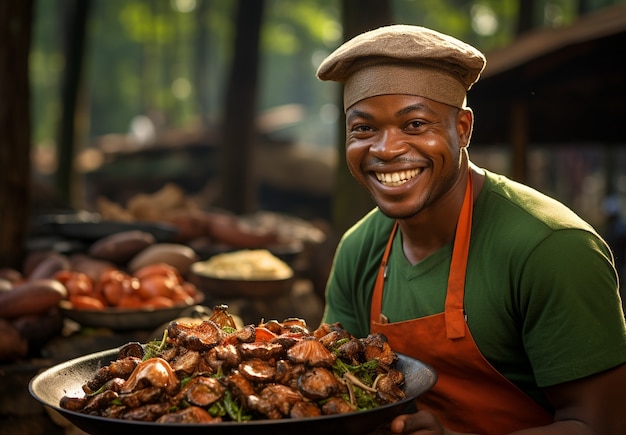 Free photo close up on person cooking