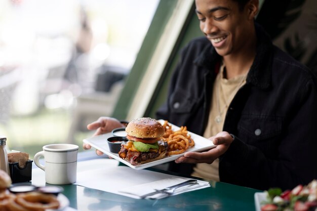 Close up on person enjoying food