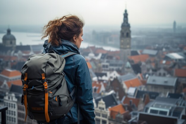 Close up on person prepared for traveling