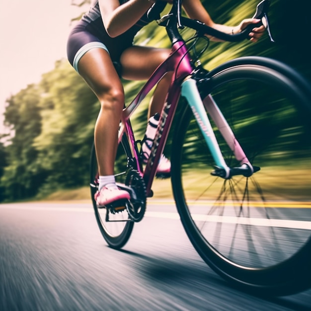 Free photo close up on person riding the bike