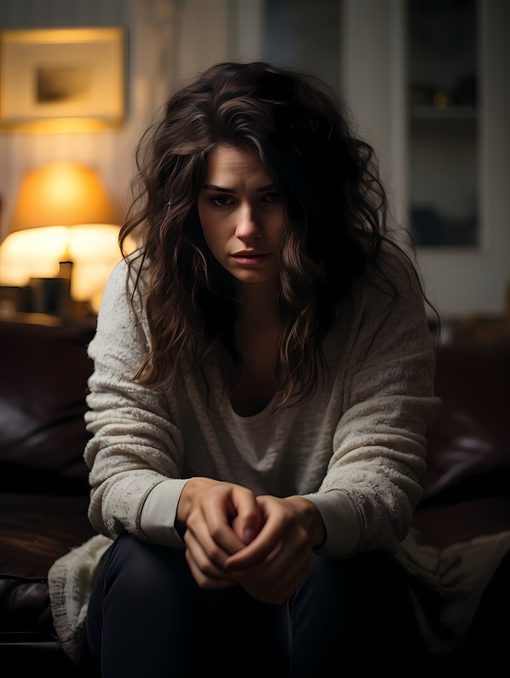 Free Photo close up on person suffering from anxiety