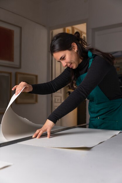 close up on person working on engraving