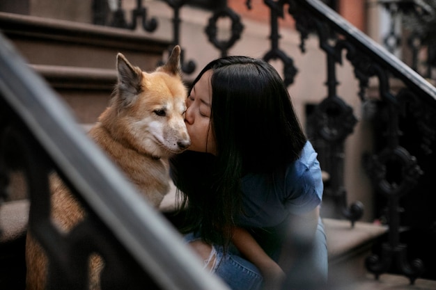 Foto gratuita primo piano sullo stile di vita degli animali domestici