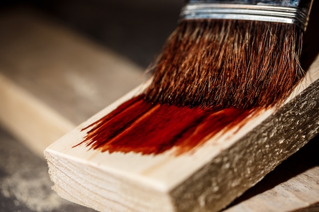 Free photo close up photo of painting wood in brown color.