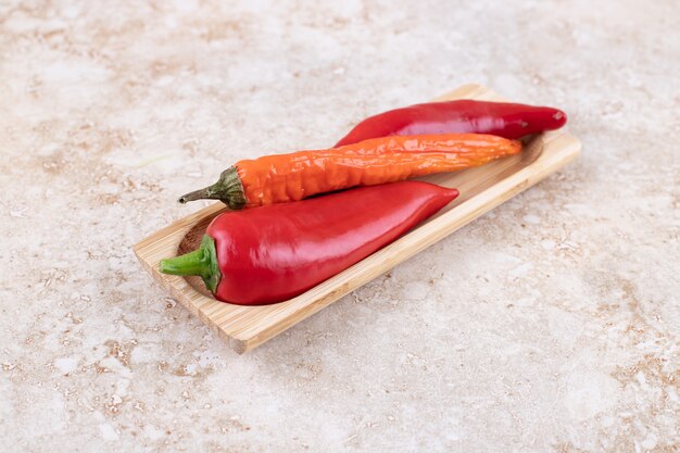 Close up photo of ripe red peppers 