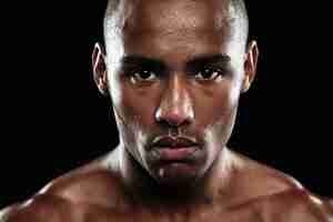 Free photo close-up photo of young afro american tired athlete