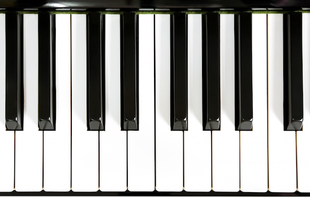 Close up of piano keys