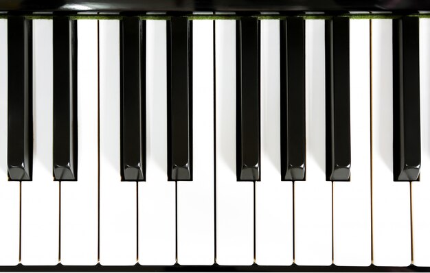 Close up of piano keys