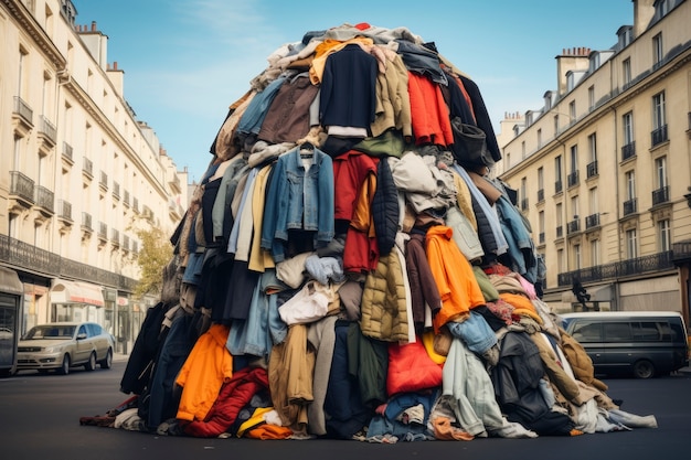 Foto gratuita primo piano su una pila di vestiti