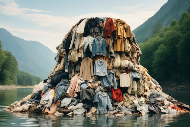 Foto gratuita primo piano su una pila di vestiti