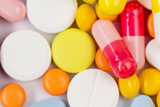 Close-up pills collection