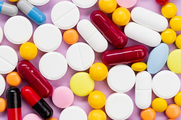 Close-up pills collection