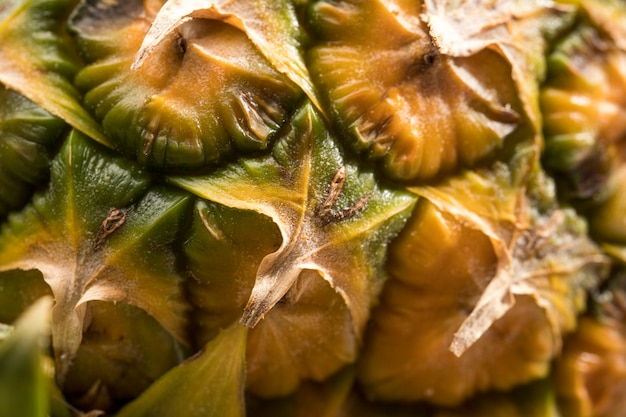 Close-up of pineapple husk