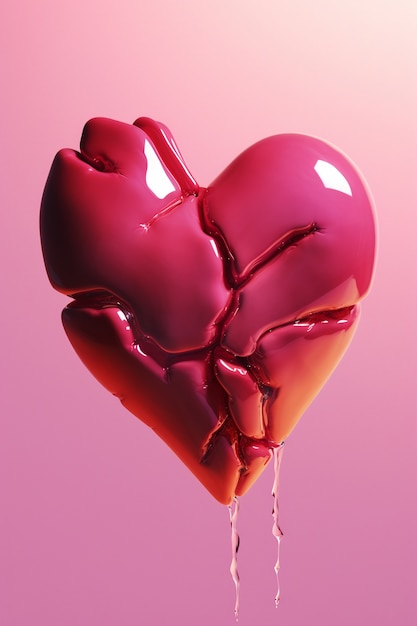 Close up pink broken hearts