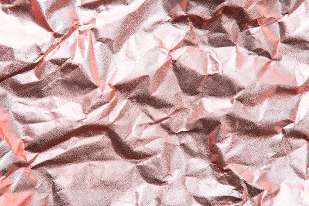 Close up of a pink crumpled paper