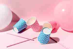 Free photo close-up pink decorations on table