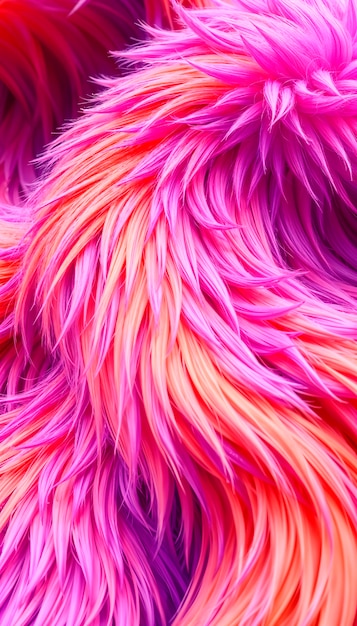 close up on pink faux fur texture