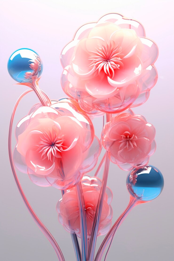 Free Photo close up on pink glass roses