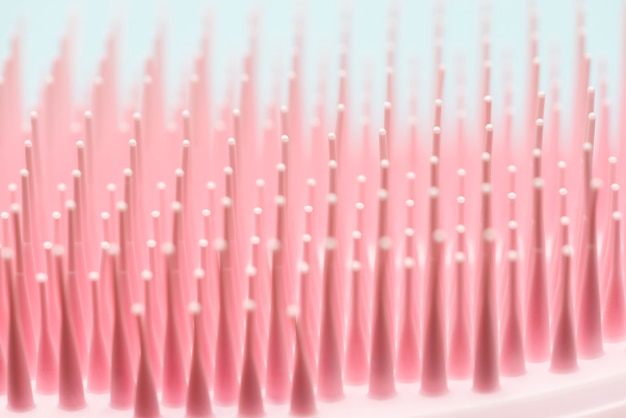 Close-up pink hairbrush