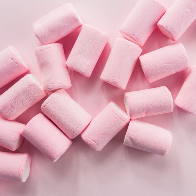 Close-up pink marshmallows