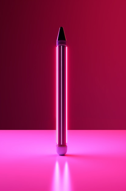 ピンクのペンをクローズアップ
