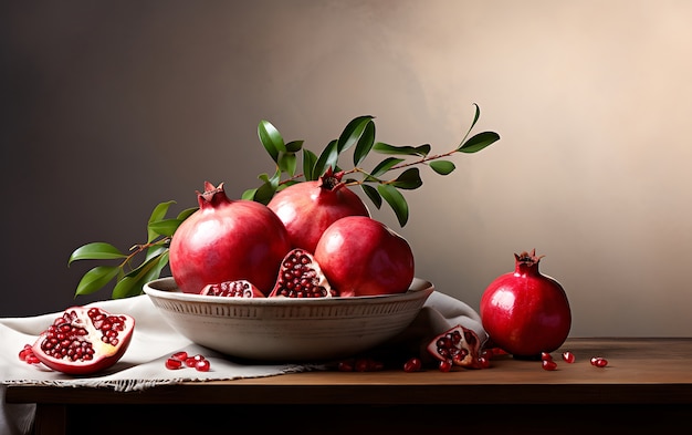 Close up on pommegranate seasonal fruits for winter