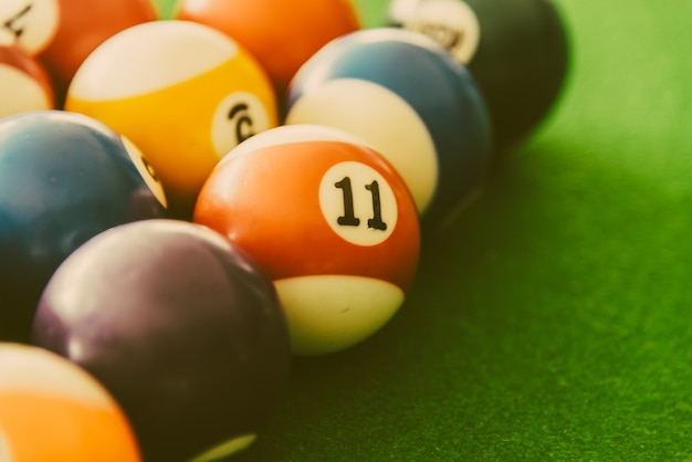 Close-up of pool balls