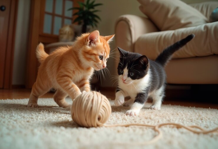 Free Photo close up portrait of adorable cats