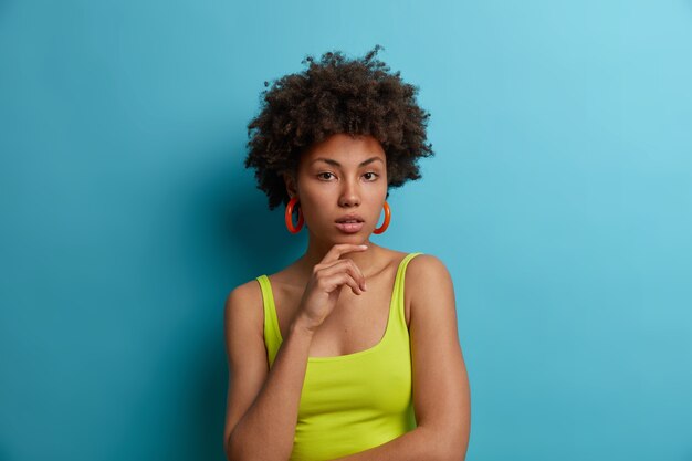 Close up portrait of an attractive young woman isolated