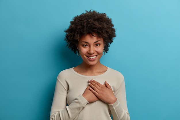 Close up portrait of an attractive young woman isolated