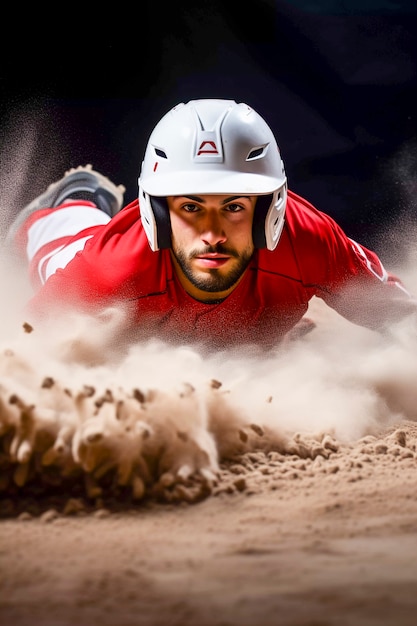 Free photo close up portrait on baseball player