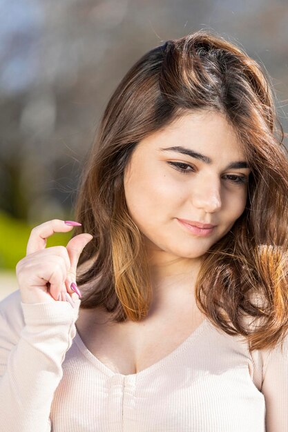 Close up portrait of beautiful student High quality photo