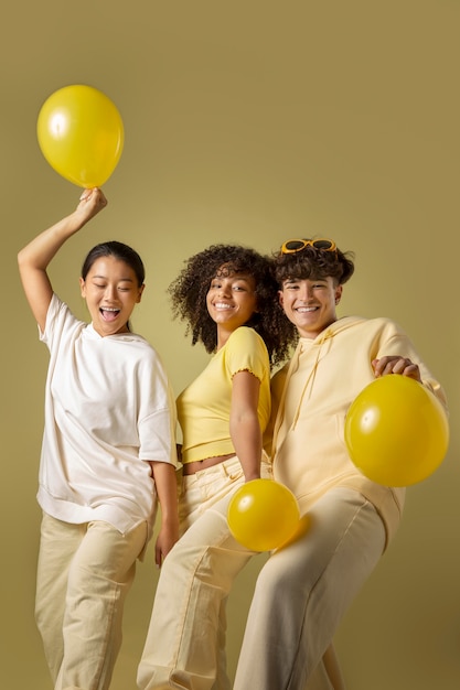 Close up portrait of beautiful teenagers