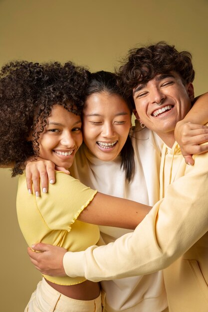 Close up portrait of beautiful teenagers