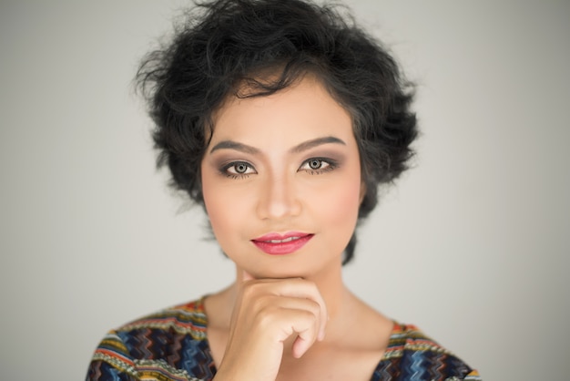 Close-up portrait of a beautiful woman