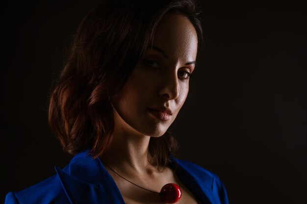 Close-up portrait of a beautiful woman