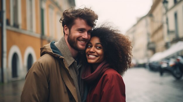 Free photo close up portrait on couple together