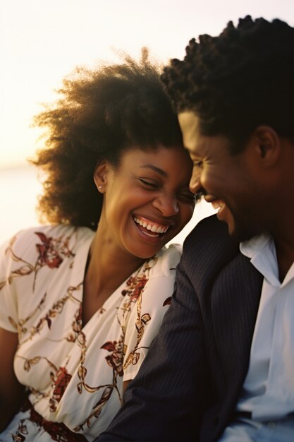 Close up portrait on gay couple together