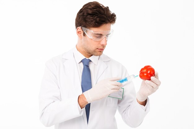 Close up portrait of a handsome young male doctor