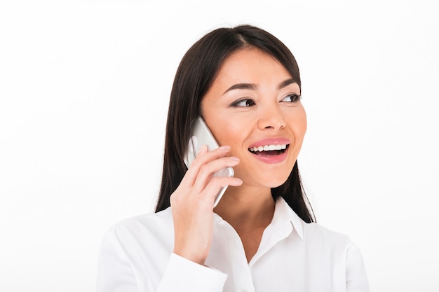 Close up portrait of a happy asian businesswoman