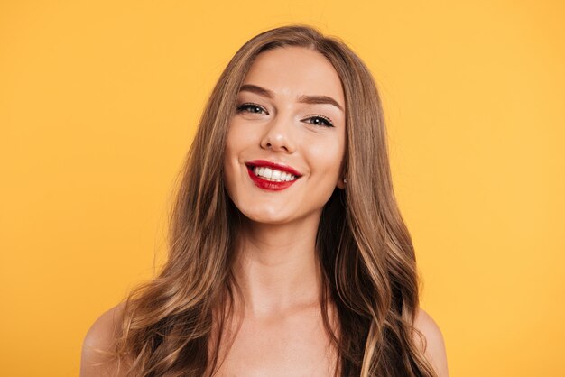 Close up portrait of a happy beautiful girl