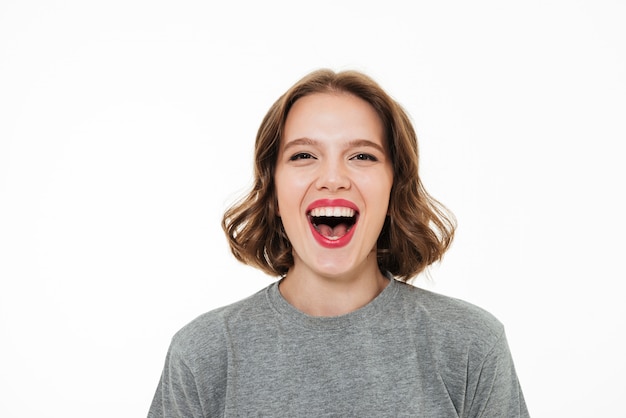 Close up portrait of a happy smiling woman