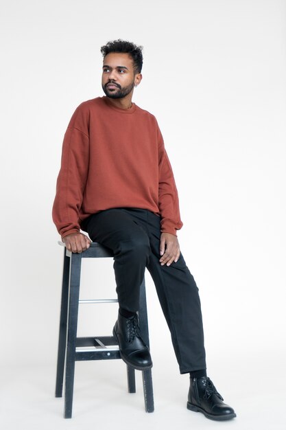 Close up portrait of man in shirt mockup