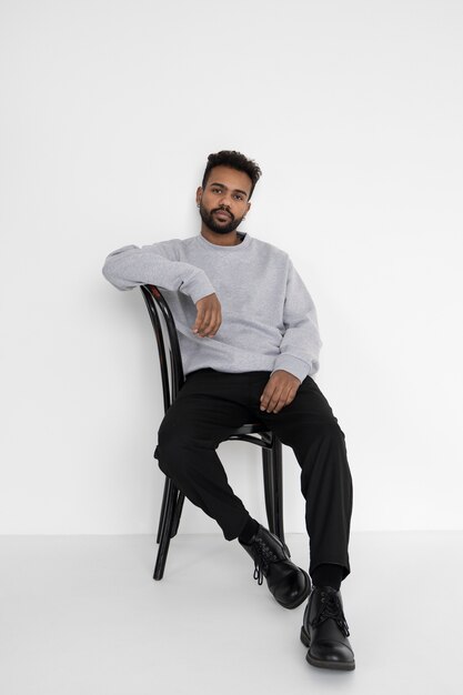 Close up portrait of man in shirt mockup