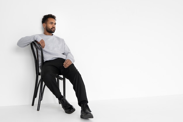 Close up portrait of man in shirt mockup