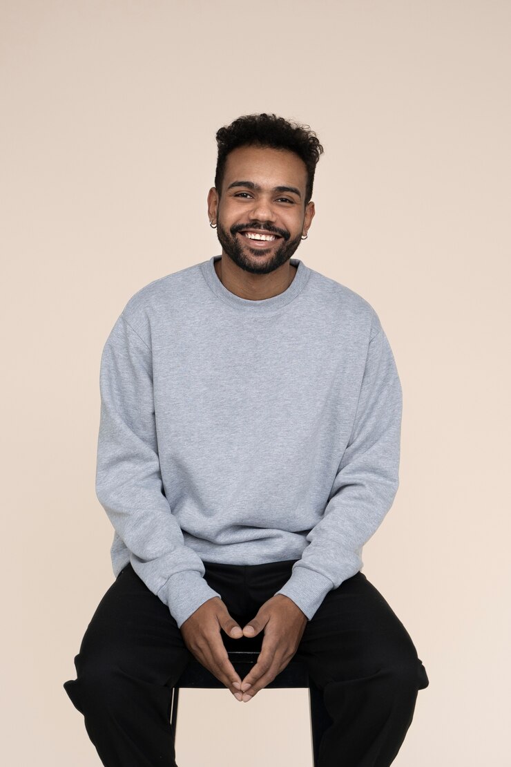 Free Photo close up portrait of man in shirt mockup