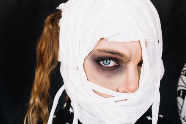 Close-up portrait of mummy girl