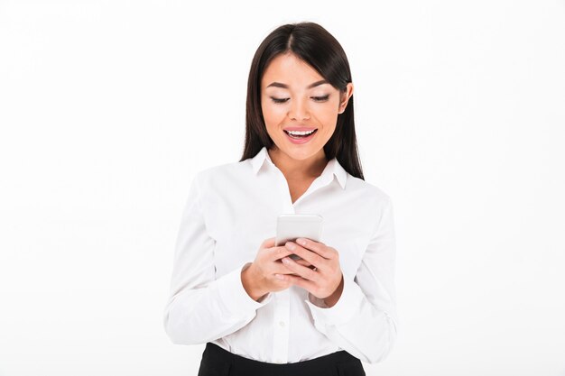 Close up portrait of a satisfied asian businesswoman